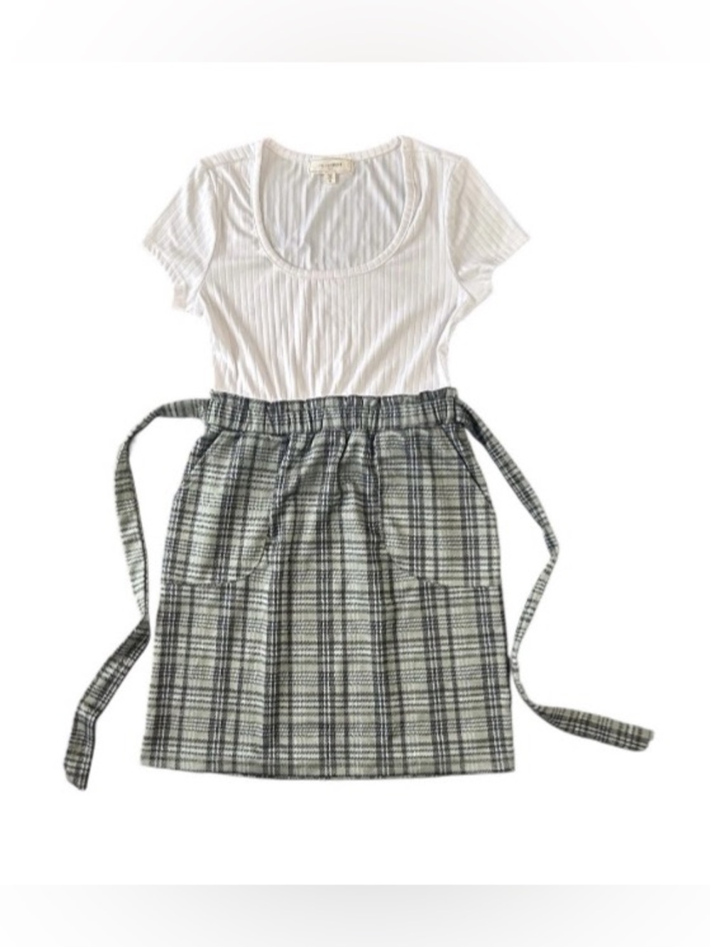 Women’s Dress Sz Small Preppy School Girl Plaid Pleated Waist Pockets Academia